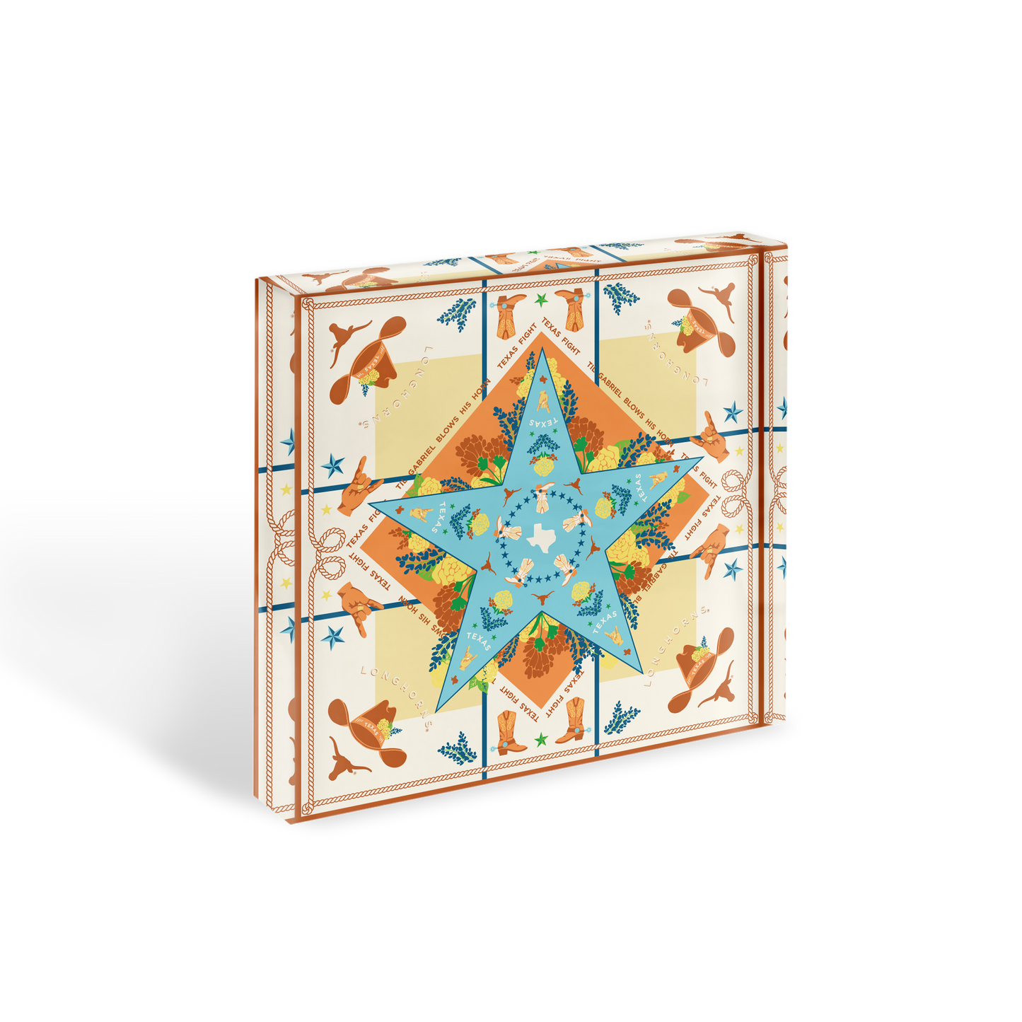 Saturday Silks "Texas Longhorns" Acrylic Block