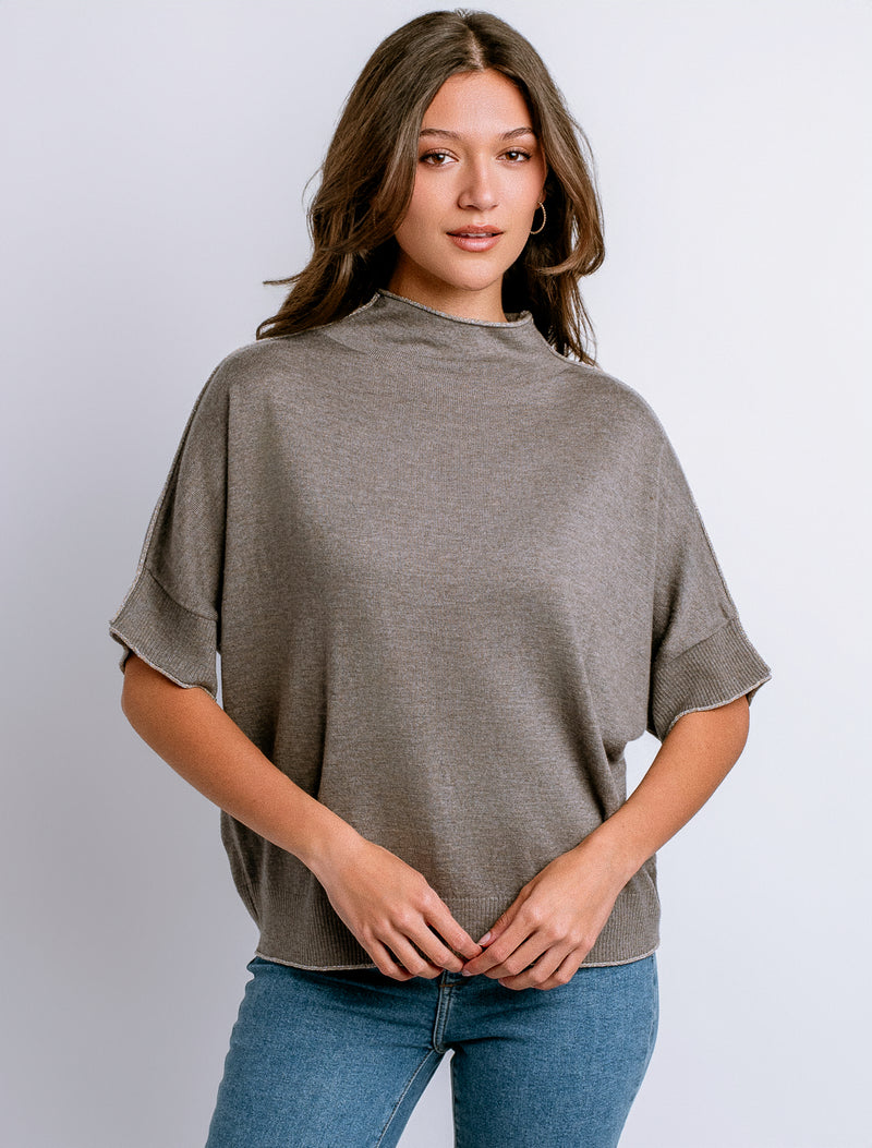 Kerisma “Fawn” Mock Top - Heather Brown