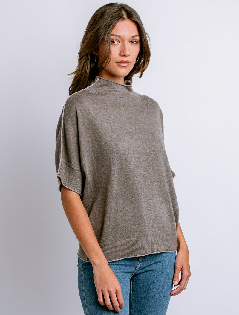 Kerisma “Fawn” Mock Top - Heather Brown