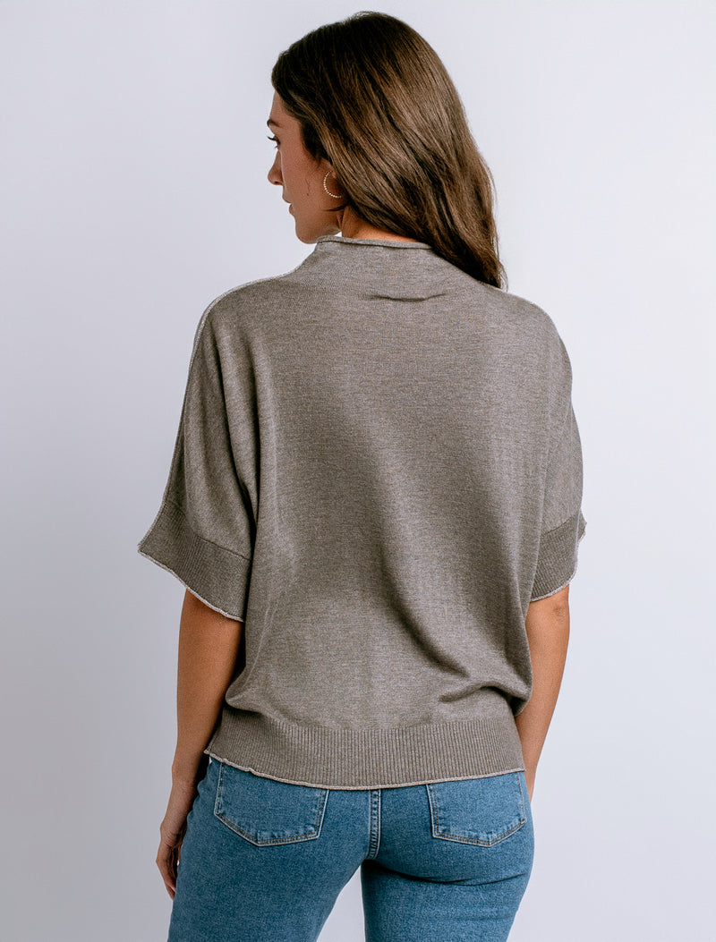 Kerisma “Fawn” Mock Top - Heather Brown