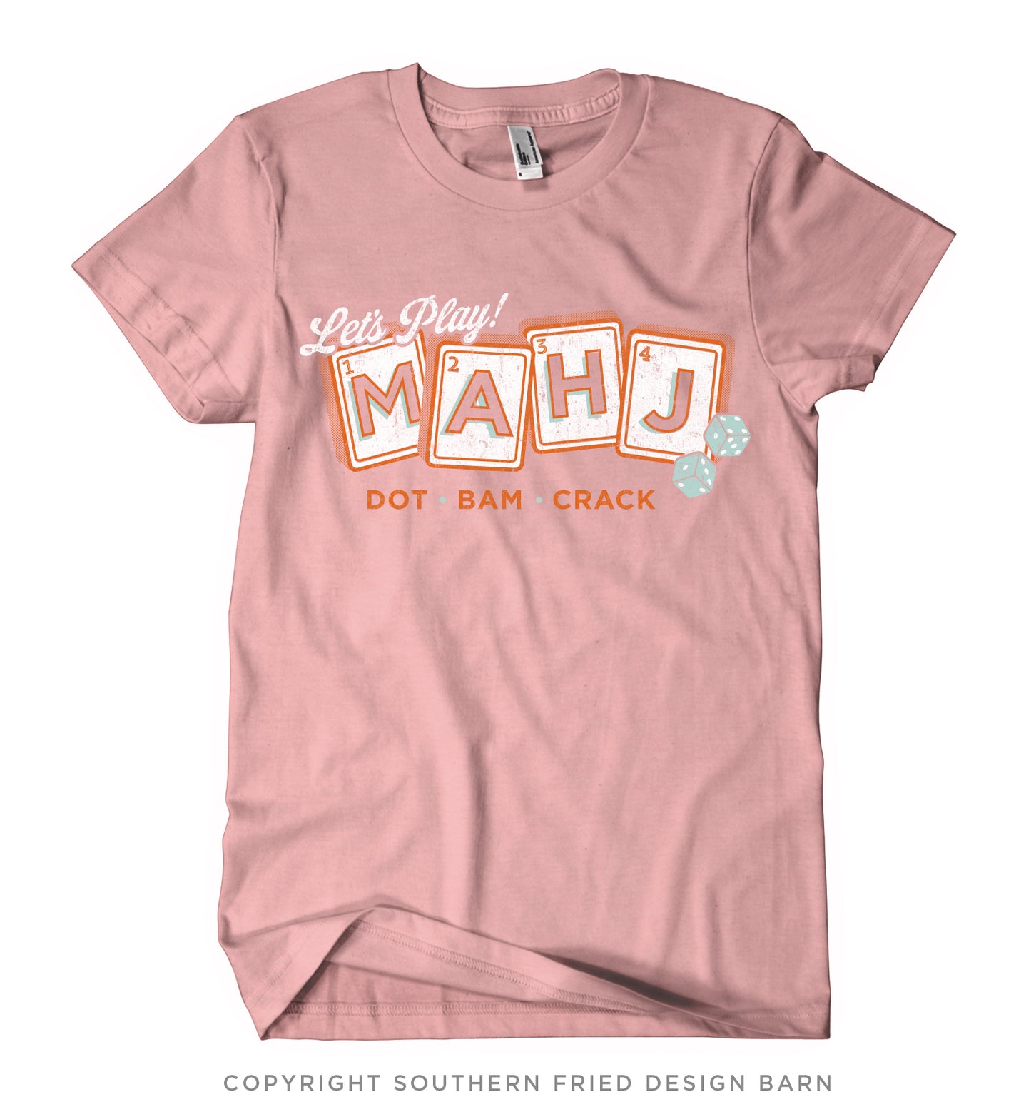 "Let's Play Mahj" Tee-Pink