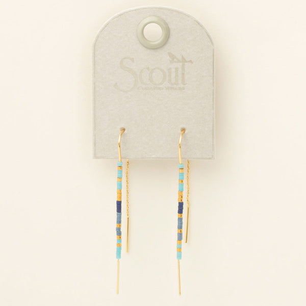 Scout Curated Wears "Chromacolor" Miyuki Thread Earring - Cobalt Multi/Gold