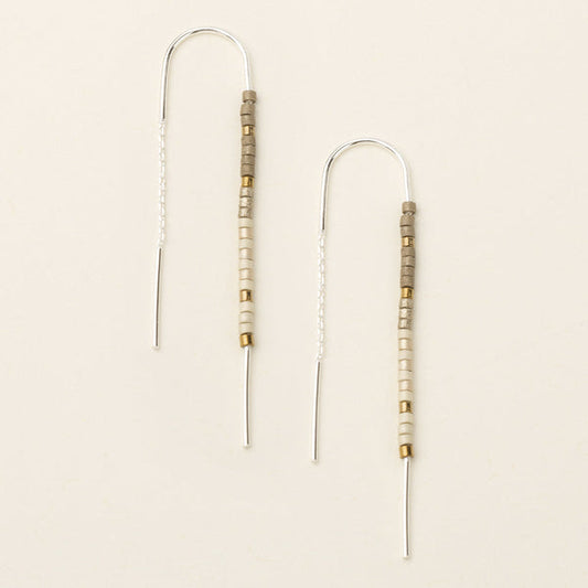 Scout Curated Wears "Chromacolor" Miyuki Thread Earring - Pewter Multi/Silver