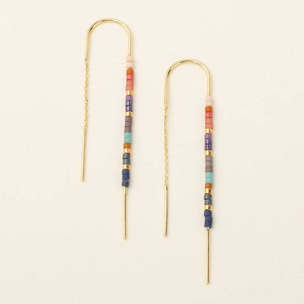 Scout Curated Wears "Chromacolor" Miyuki Thread Earring - Dark Multi/Gold