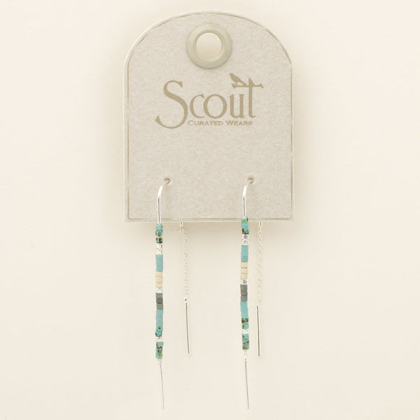 Scout Curated Wears "Chromacolor" Miyuki Thread Earring - Turquoise Multi/Silver