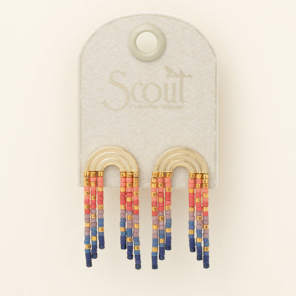 Scout Curated Wears "Chromacolor" Miyuki Rainbow Fringe Earring - Multi/Gold