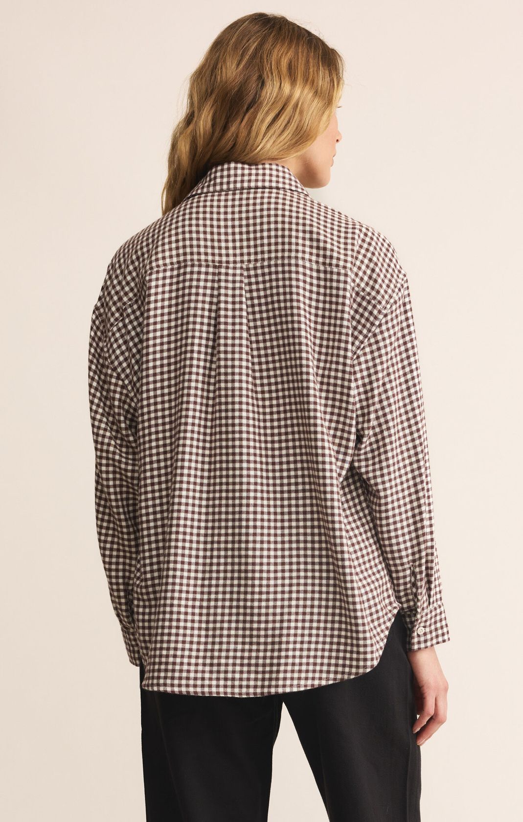 Z Supply River Plaid Button Up - Chocolate Cherry