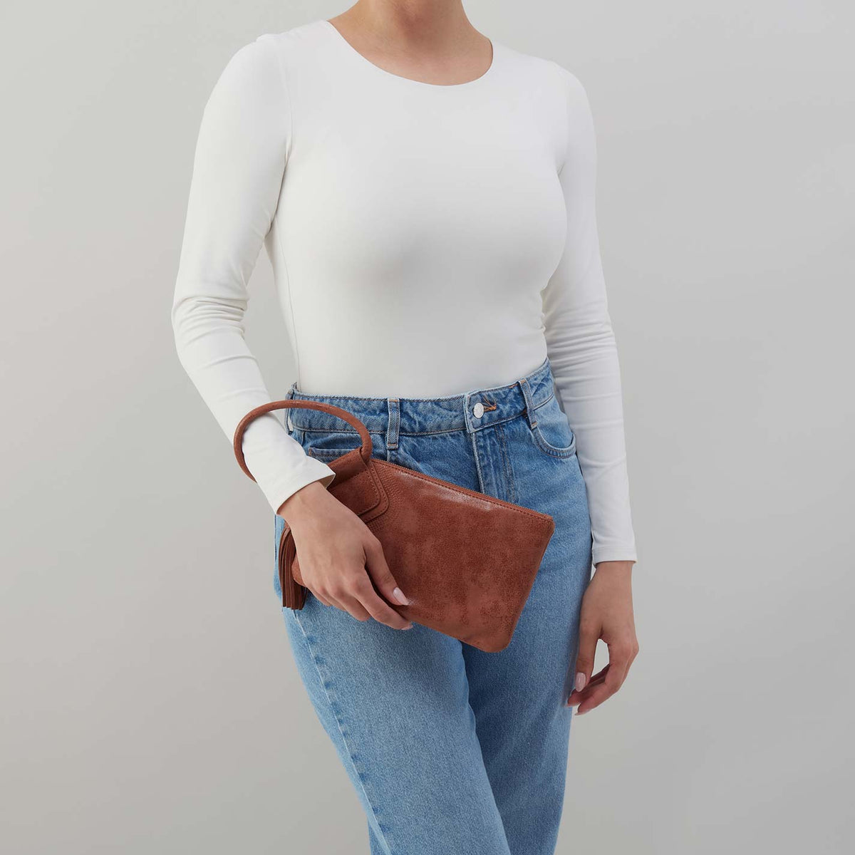Hobo Bags "Sable" Wristlet- Burnished Saddle
