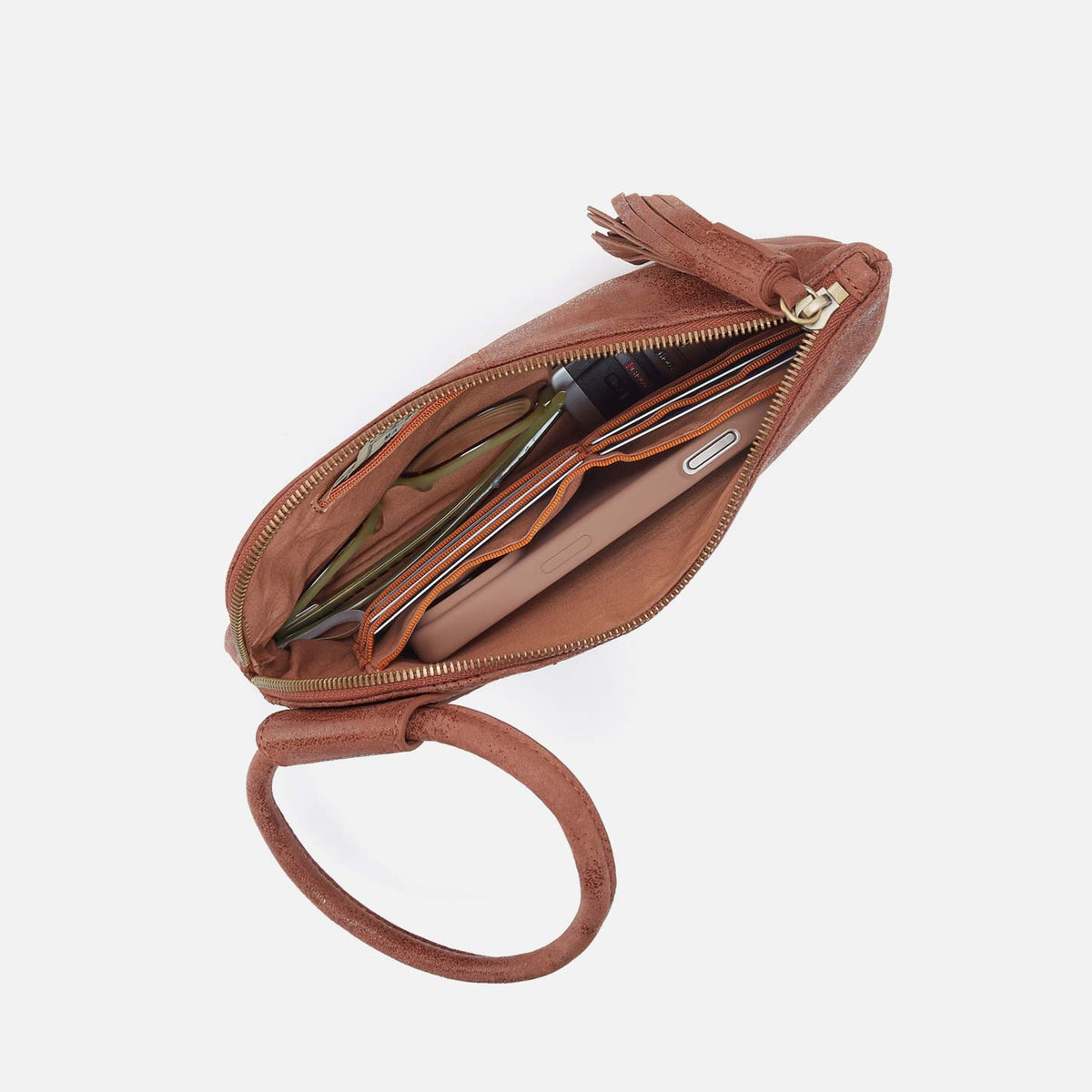 Hobo Bags "Sable" Wristlet- Burnished Saddle