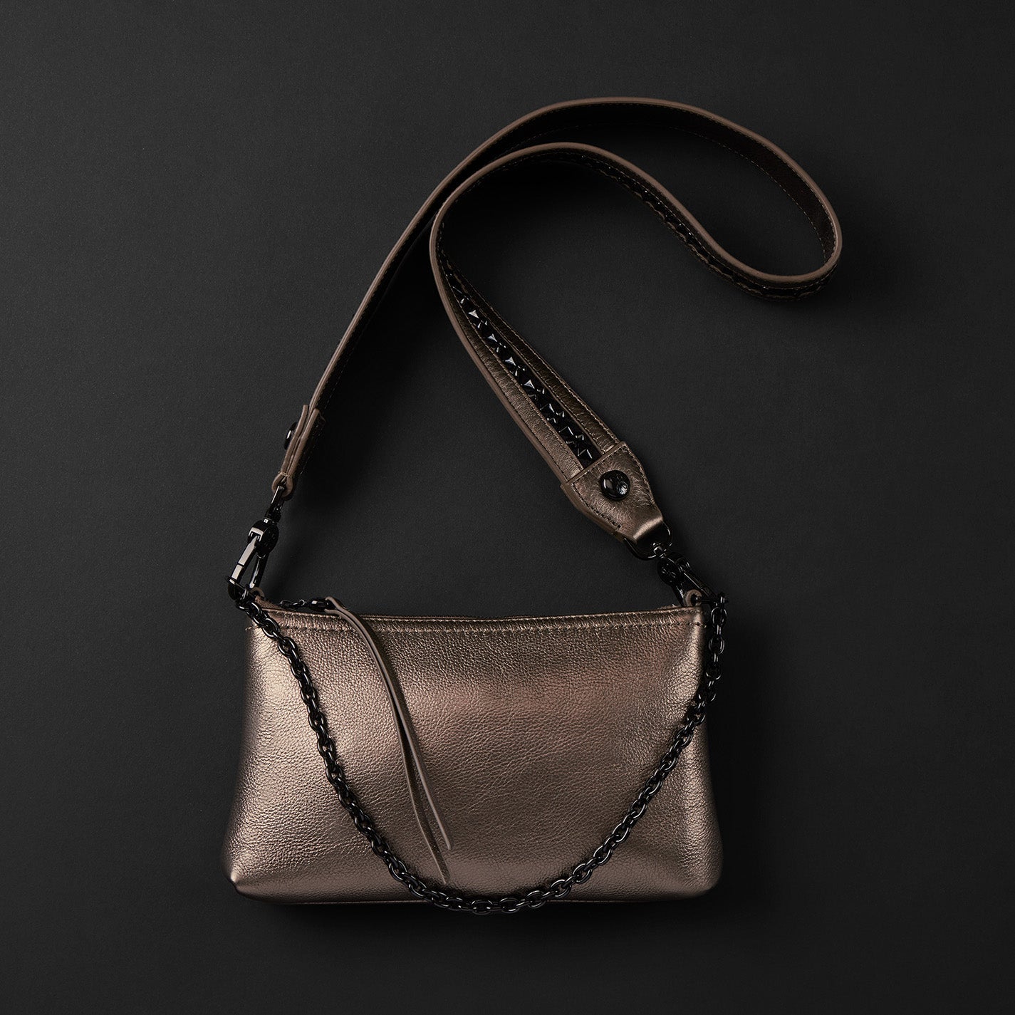 Hobo Bags "Darcy" Crossbody-Metallic Pewter