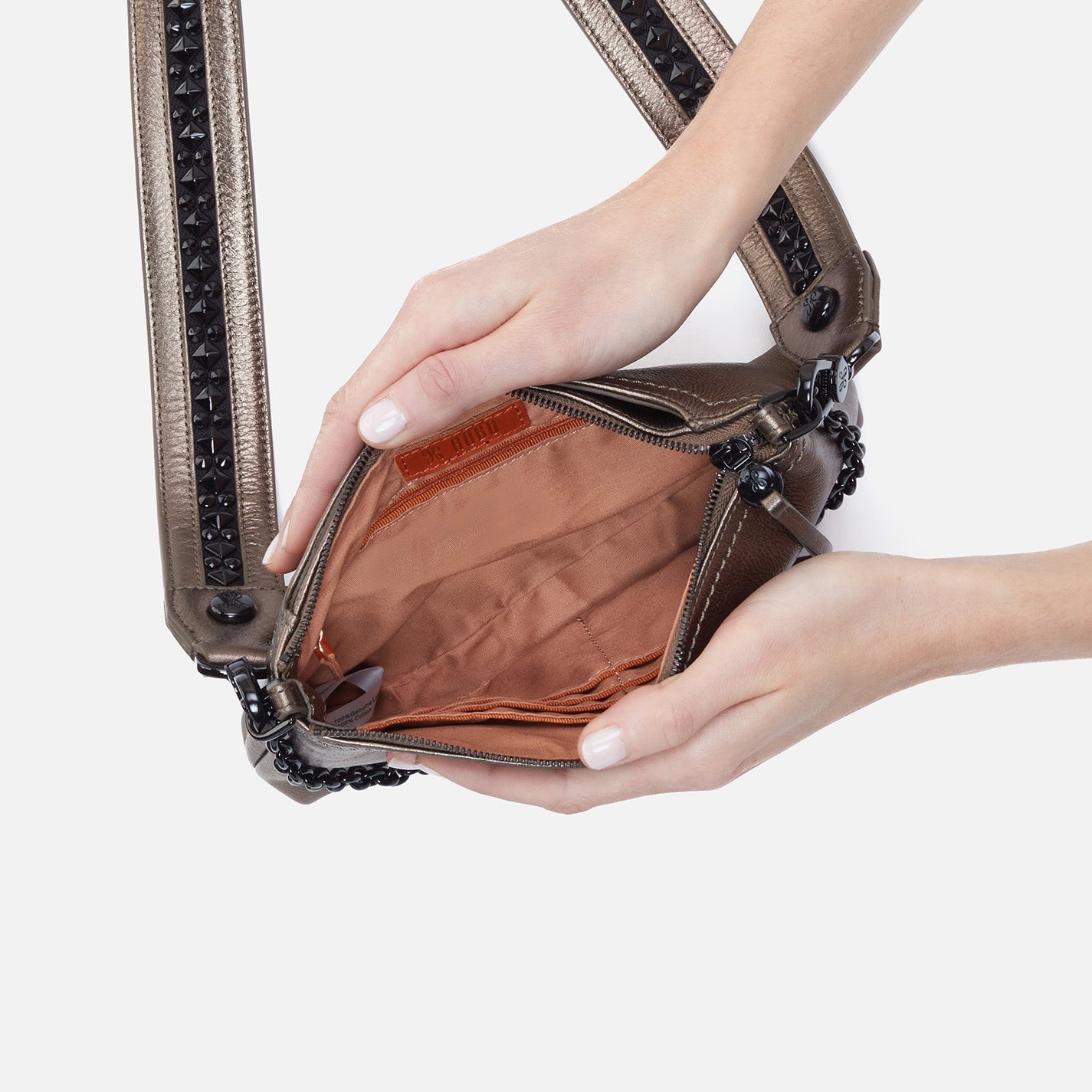 Hobo Bags "Darcy" Crossbody-Metallic Pewter