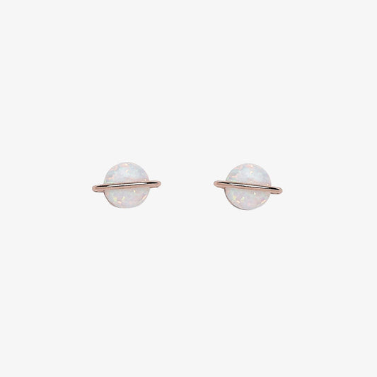 Puravida Opan Saturn Stud Earring- Rose Gold