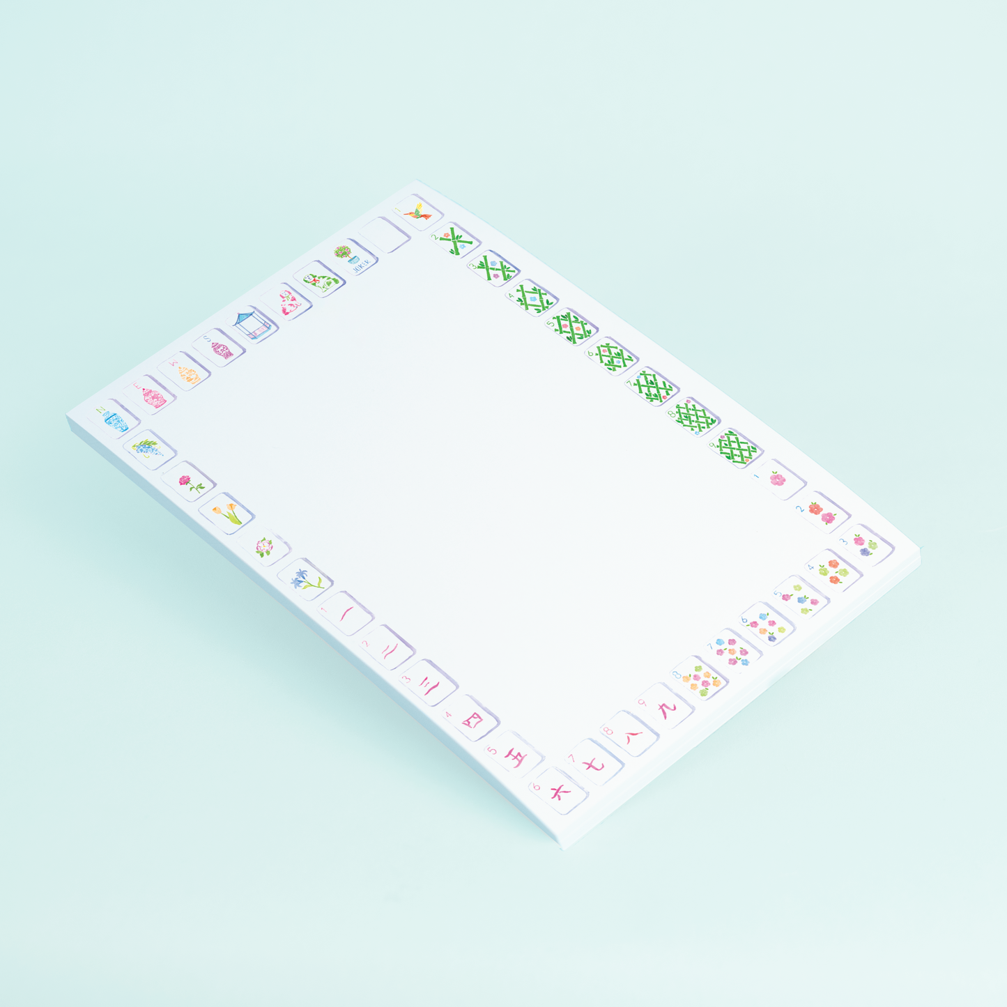 Taylor Paladino Notepad-Sunset Mahjong Tiles Border