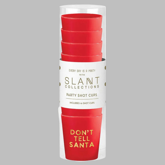 Slant "Don't Tell Santa" Shot Cups (Pack of 10)