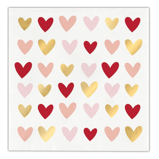 Slant "Hearts" Beverage Napkins