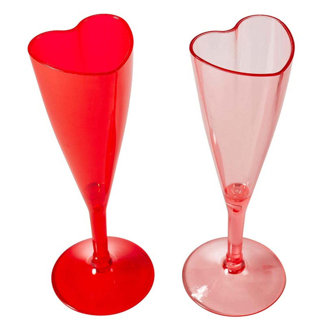 Slant Acrylic Heart Champagne Flute - Set of 6