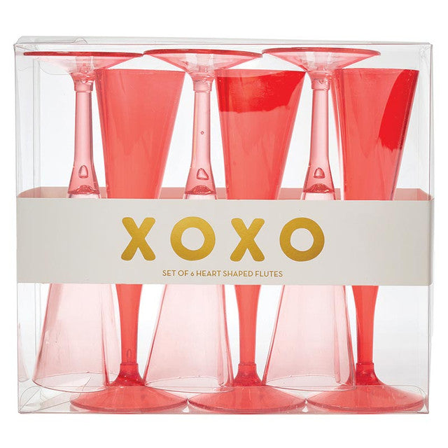 Slant Acrylic Heart Champagne Flute - Set of 6