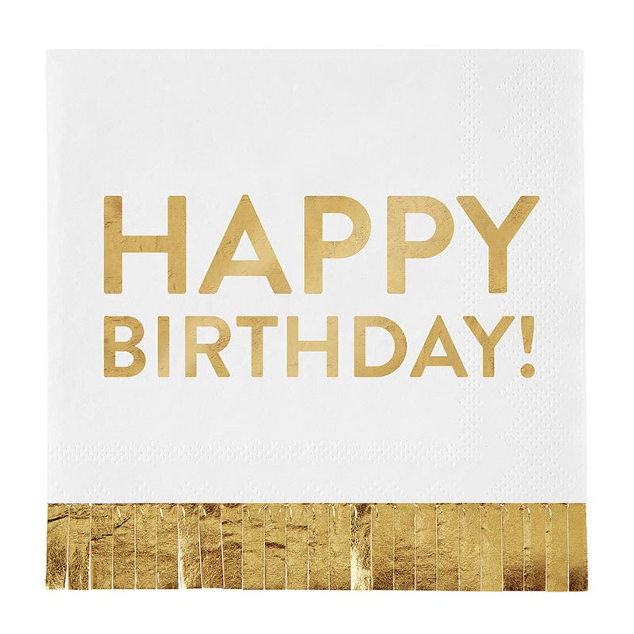 Slant "Happy Birthday" Foil Fringe Napkins (pack of 20)