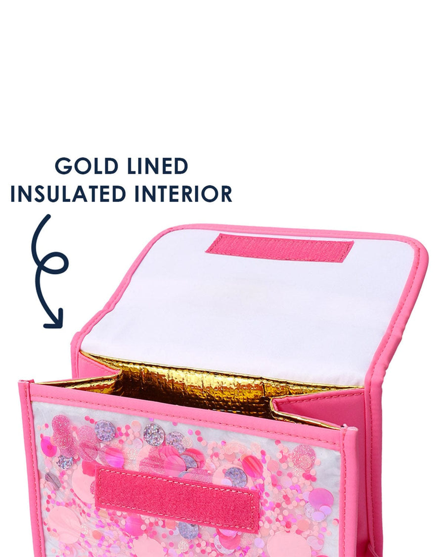Packed Party "Pink Party" Confetti Insulated Lunchbox