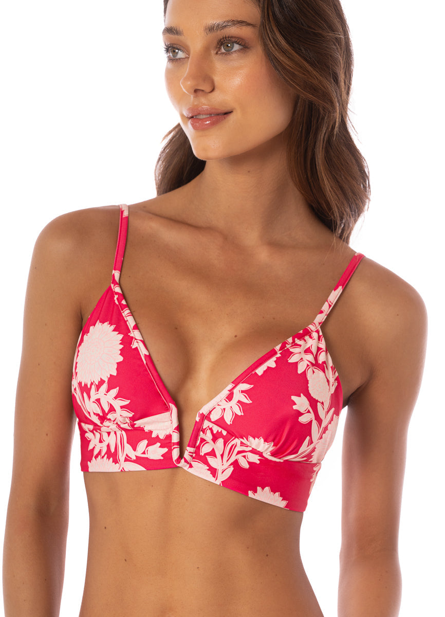 Maaji Swimwear "Candy Flowery" Parade Long Line Triangle Bikini Top