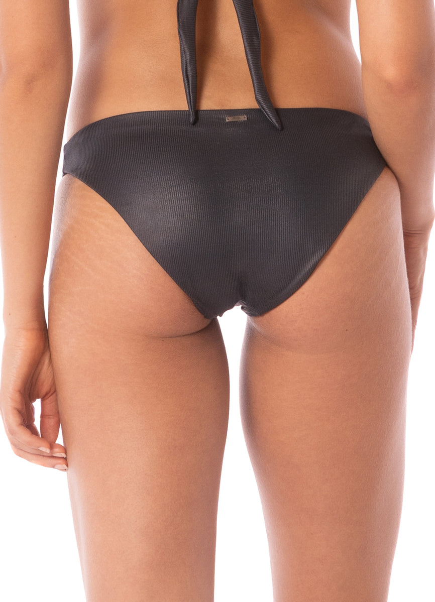 Maaji Swimwear "Onyx Black" Flirt Low Rise Thin Side Bikini Bottom