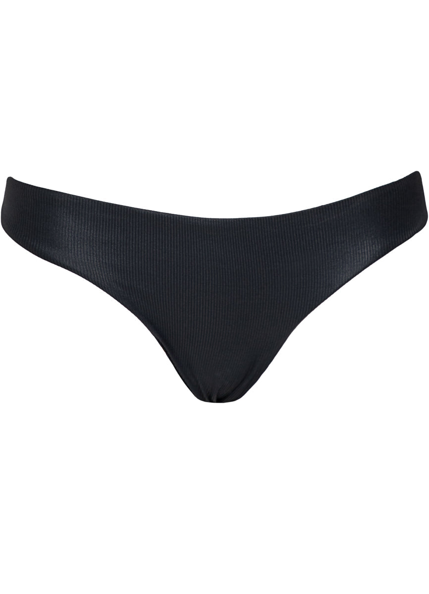 Maaji Swimwear "Onyx Black" Flirt Low Rise Thin Side Bikini Bottom