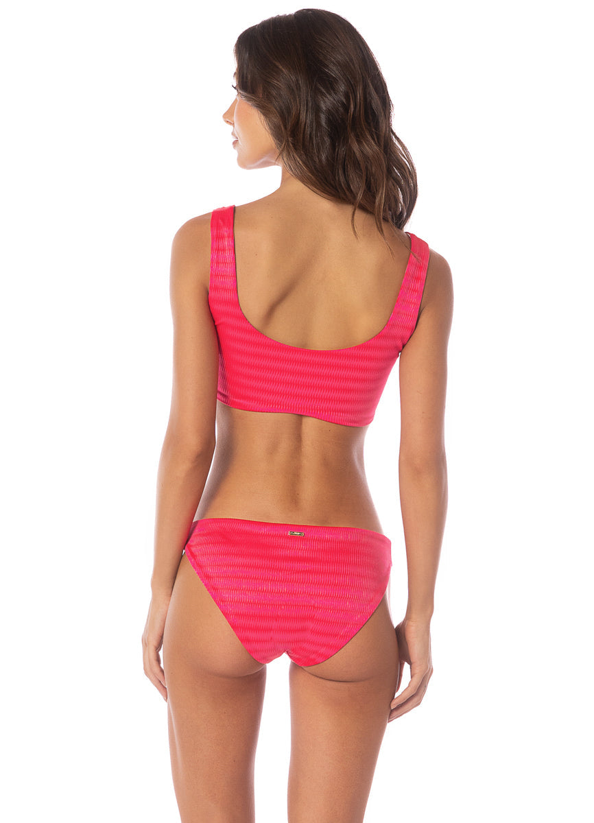 Maaji Swimwear "Light Pink Flowerbed" Dazzle Lace Up Bralette Bikini Top