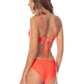 Maaji Swimwear "Fire Coral" Sublimity Regular Rise Classic Bikini Bottom