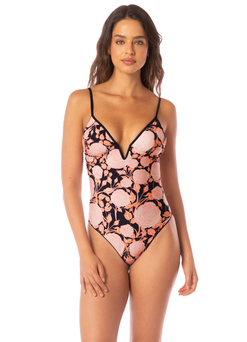 Maaji Swimwear "Onyx Black" Parady Signature Cut V Wire One Piece