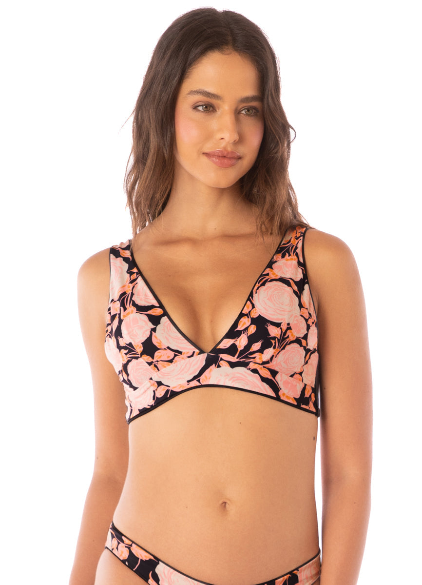 Maaji Swimwear "Onyx Black" Paradisial Long Line Triangle Bikini Top