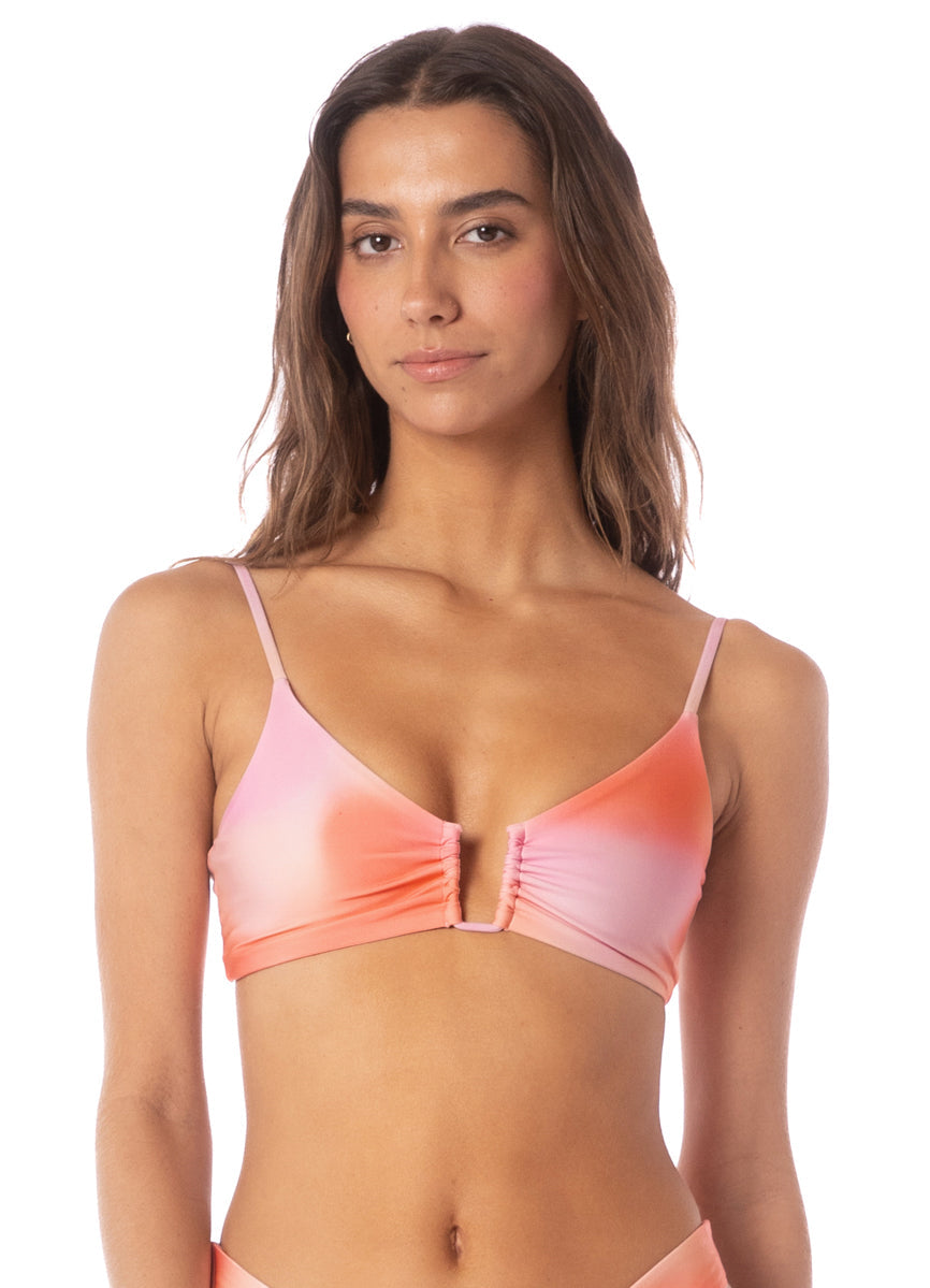 Maaji Swimwear “Pink Swirl” Bia U Wire Bralette Bikini Top