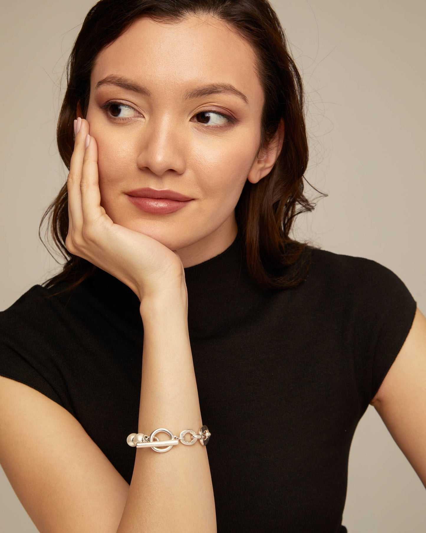Uno de 50 "Pearl & Match" Bracelet-Silver