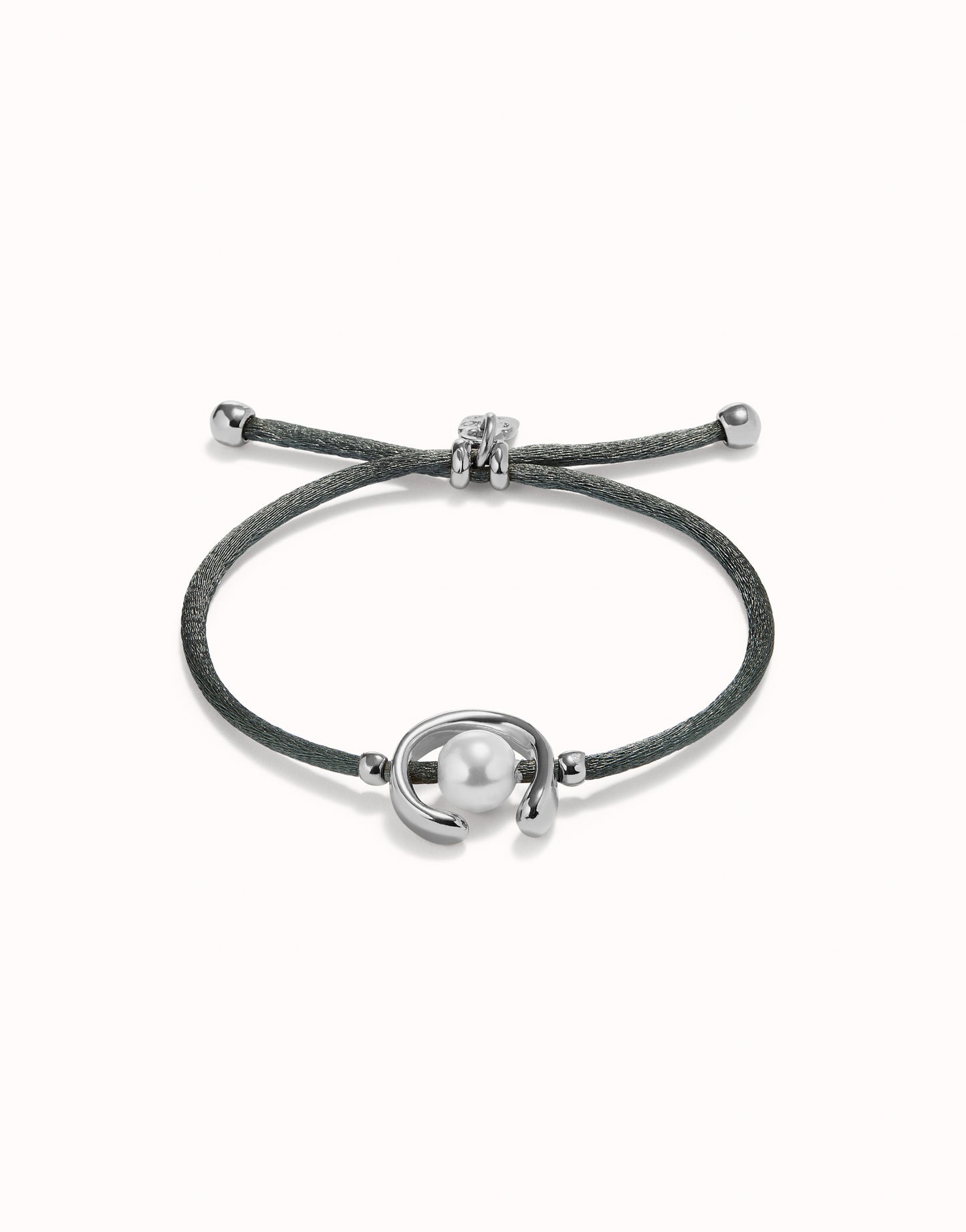 Uno de 50 "Be Different" Satin Cord Bracelet-Silver/Grey