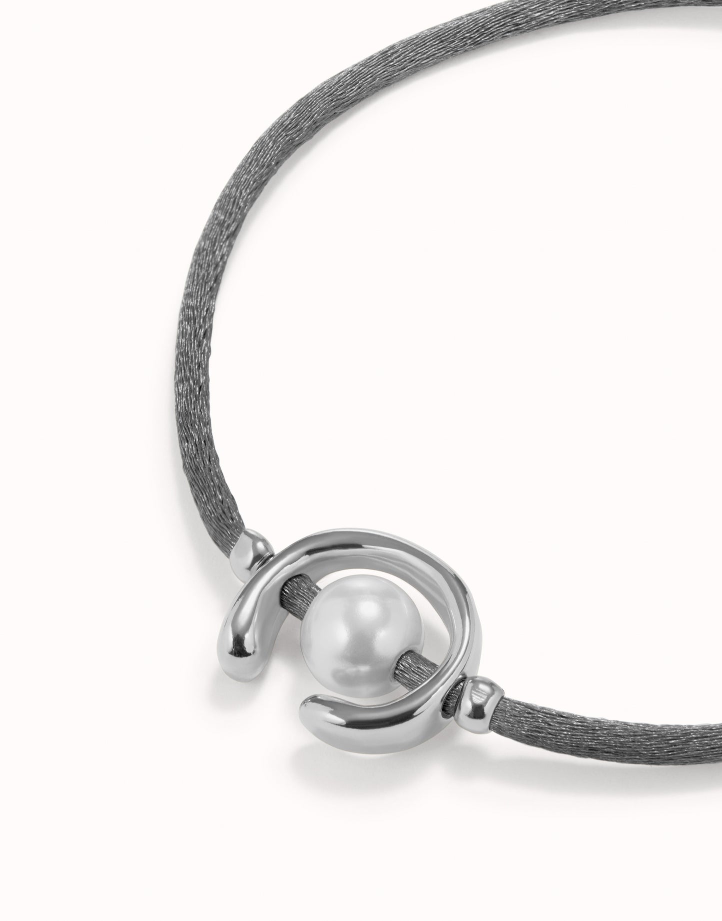 Uno de 50 "Be Different" Satin Cord Bracelet-Silver/Grey