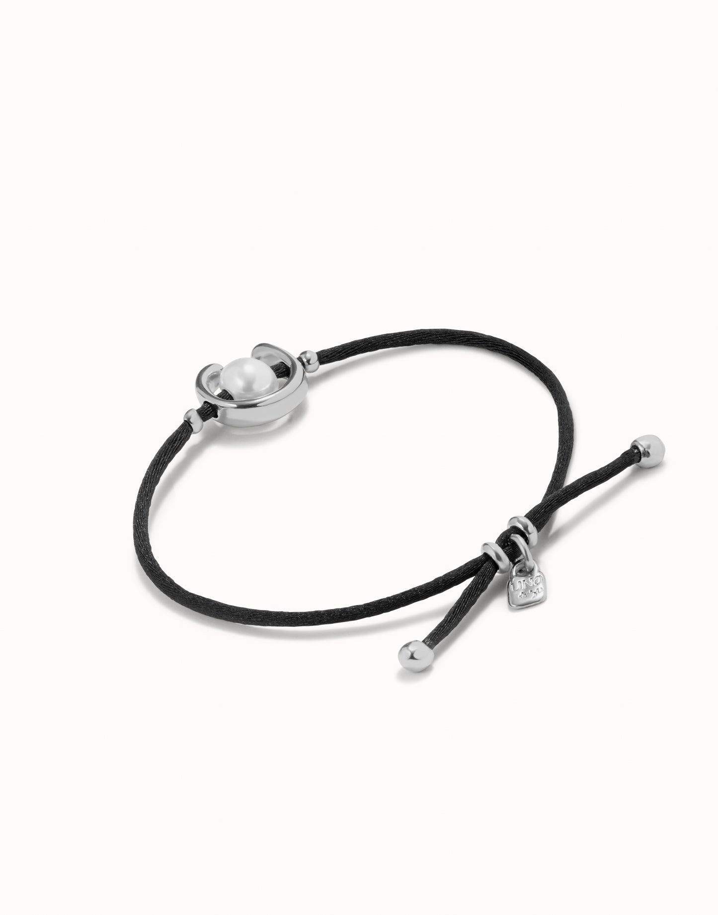 Uno de 50 "To Be Different" Satin Cord Bracelet-Silver/Black
