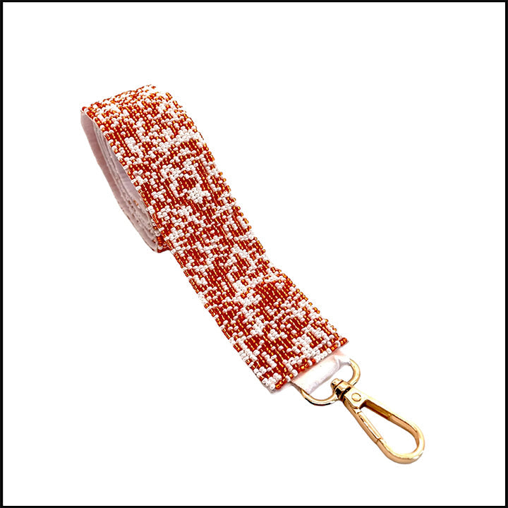 Game Day Luxe "The Courtney" Beaded Confetti Strap-Orange/White