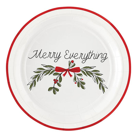 Slant Round Paper Plates - Merry Everything - 8ct