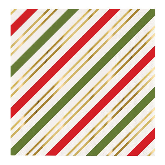Slant “Striped” Foil Beverage Napkins