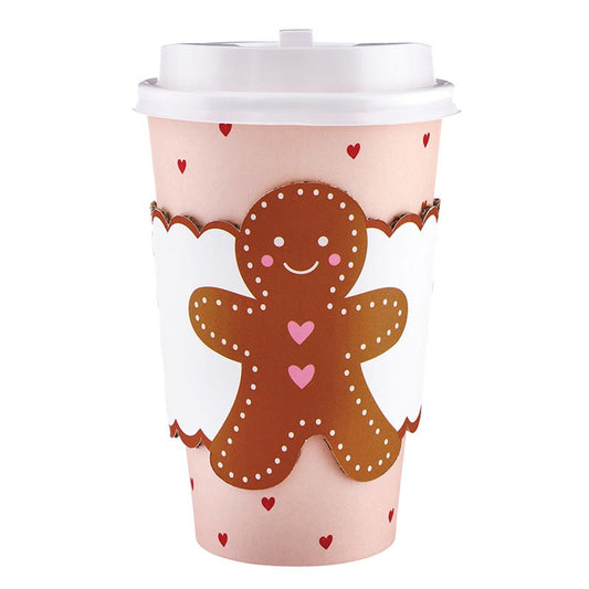 Slant Paper To-Go Cups - Gingerbread Man - 8ct