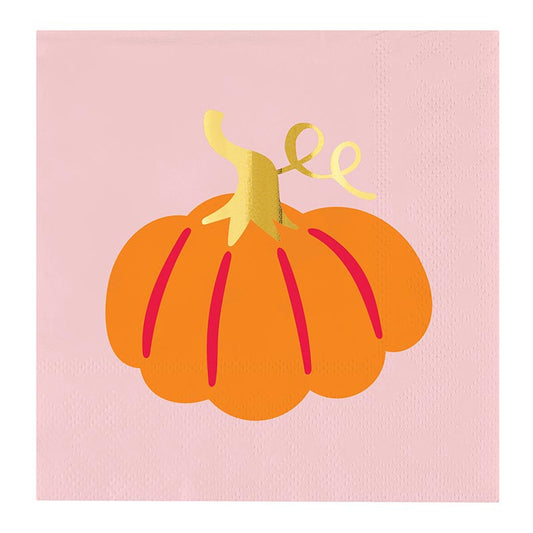 Slant “Pumpkin“ Foil Beverage Napkins