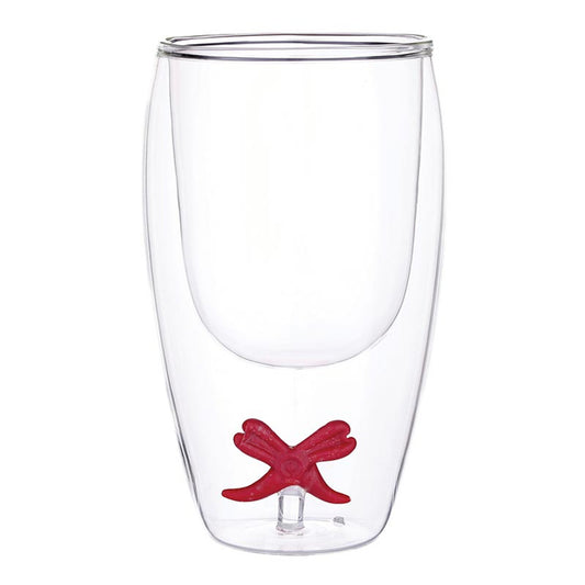 Slant "Red Bow" Double Walled Glass