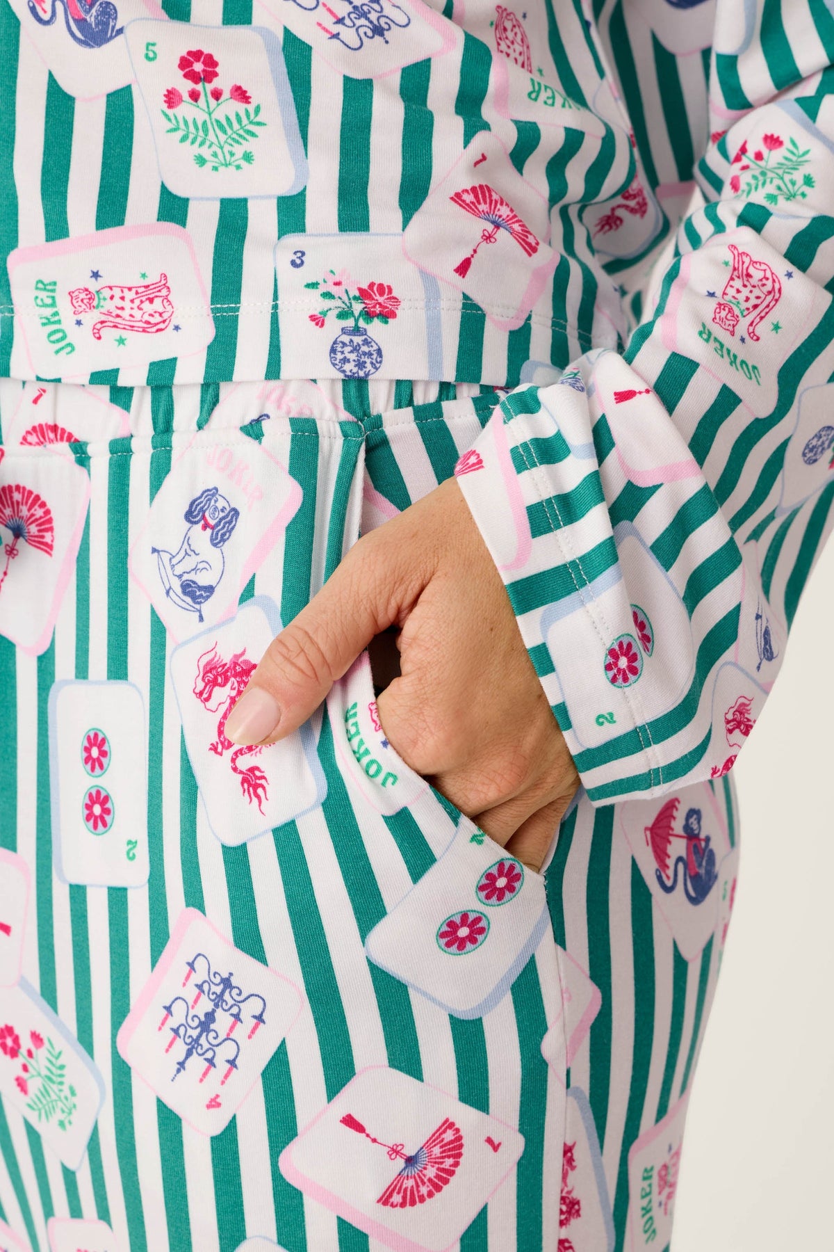 PJ Salvage "Mahjong Queen Dreams" Pajama Pant-Greenlake