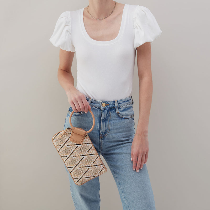 Hobo Bags "Sable" Clutch-Cream Raffia