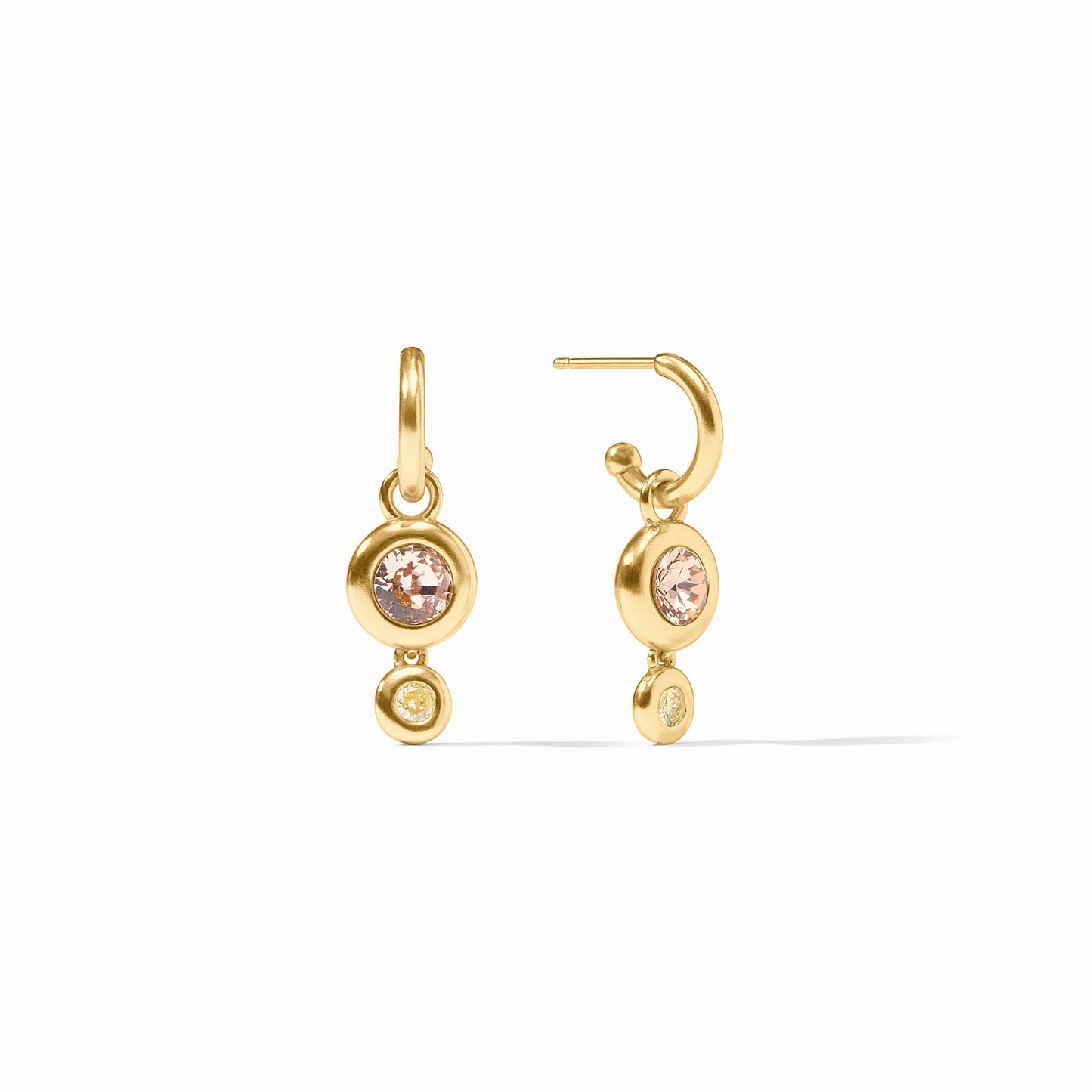 Julie Vos "Rainbow Duo Hoop & Charm Earring"- Champagne Radiance