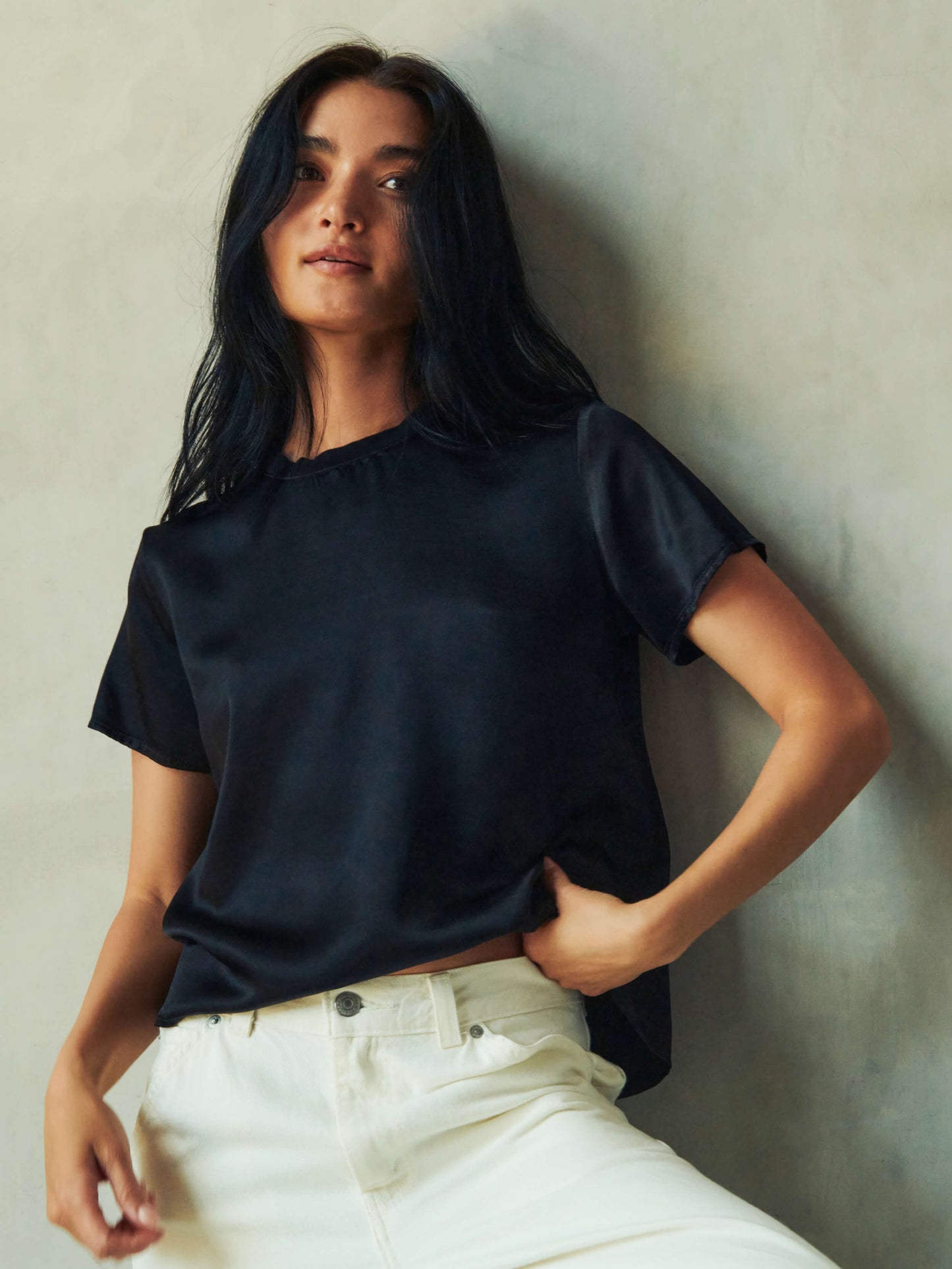 Nation LTD "Marie" Boxy Crop -Black