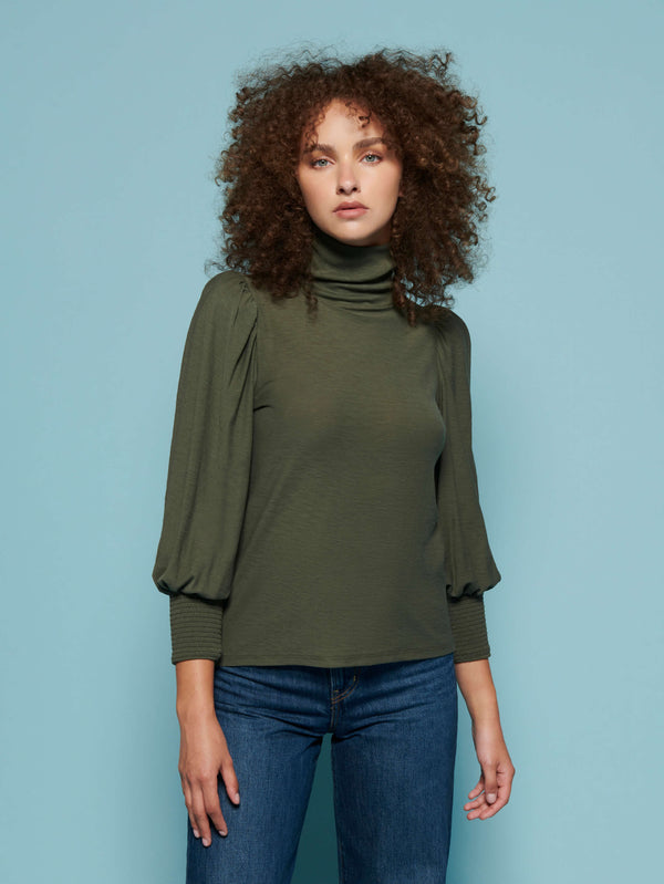Nation LTD "Sawyer" Femme Turtleneck-Stoned Moss