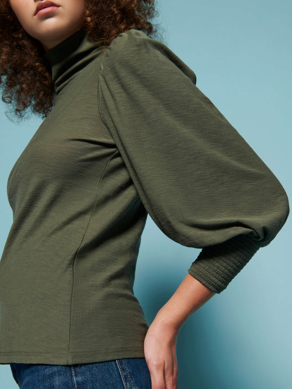 Nation LTD "Sawyer" Femme Turtleneck-Stoned Moss