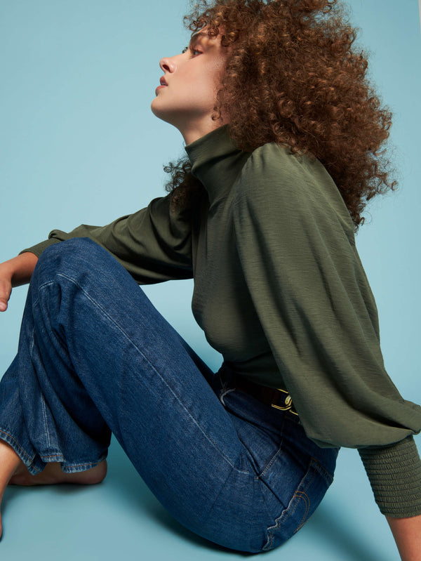 Nation LTD "Sawyer" Femme Turtleneck-Stoned Moss