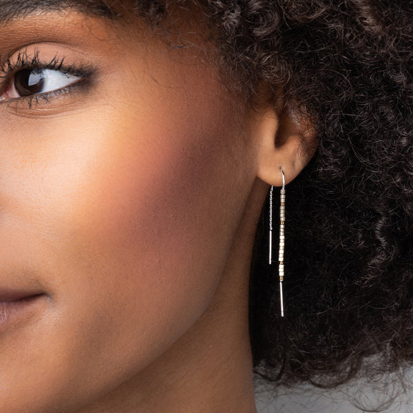 Scout Curated Wears "Chromacolor" Miyuki Thread Earring - Cobalt Multi/Gold