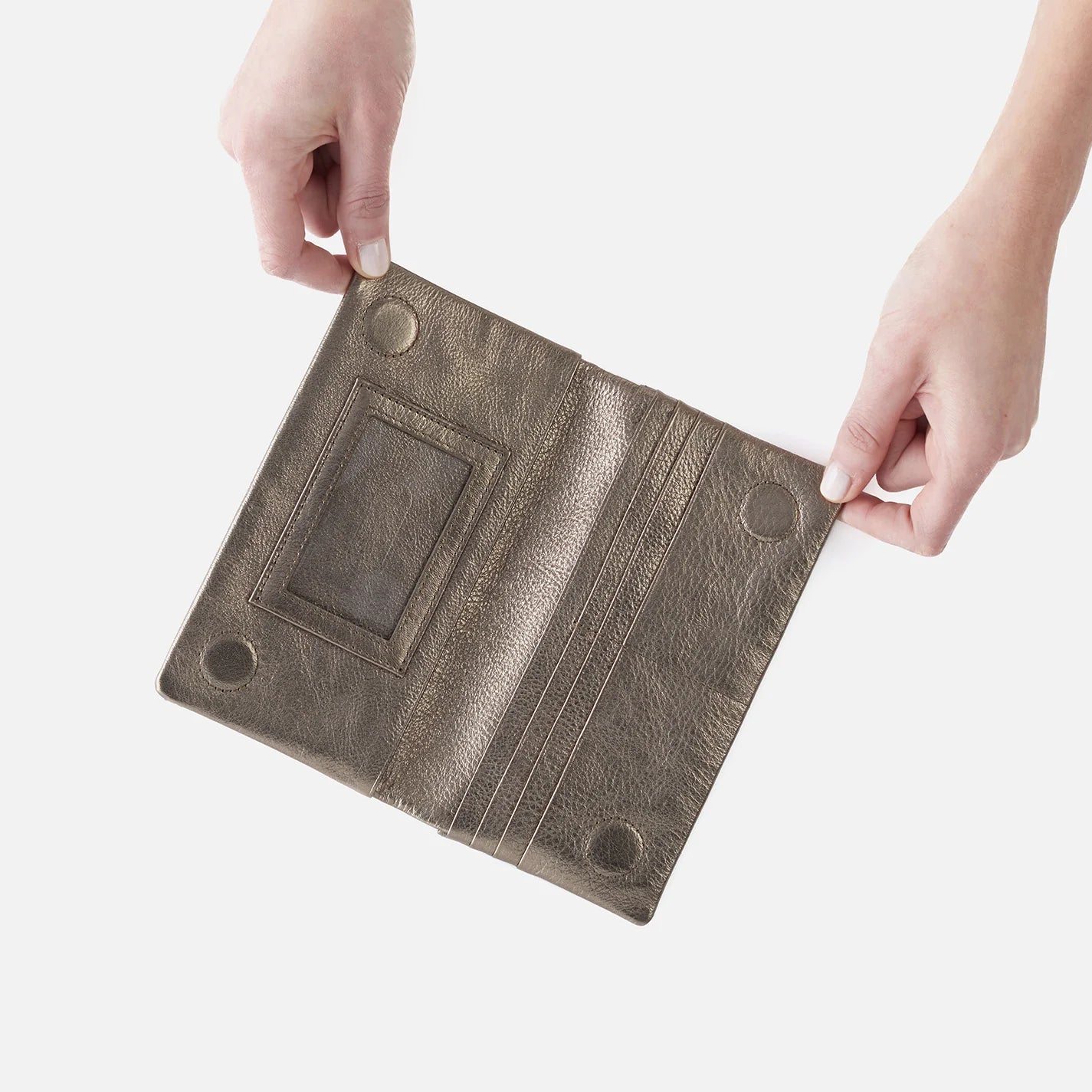 Hobo Bags “Lumen” Continental Wallet-Pewter